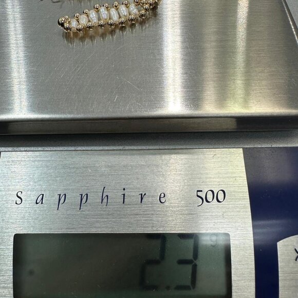 Rice Pearl Drop/Dangling Earrings 14k Yellow Gold - Picture 5 of 5